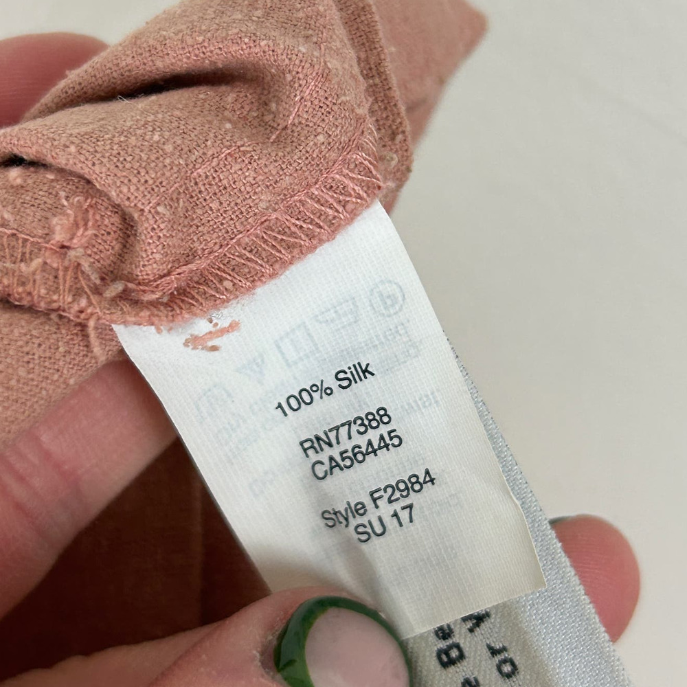 Madewell Rose Pink Raw Silk Tie Waist Mini Skirt XS - Picture 7 of 7